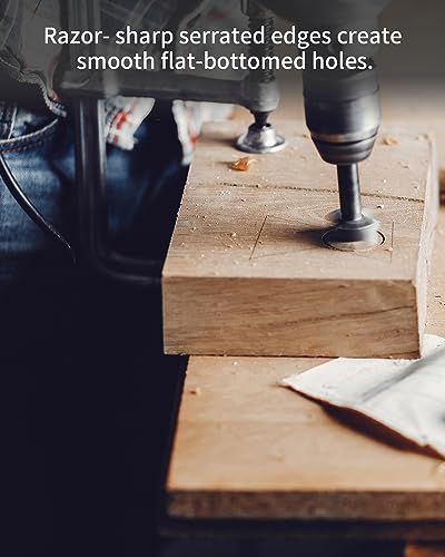 20Pcs Forstner Drill Bits, Rocaris Tungsten Steel Woodworking Hole Saw Set, Wood Cutter Auger Opener Round Shank Drilling Cutting Tool (14Mm-50Mm) #TOP5