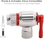 Thinvik CO2 Bike Tire inflator Pump-Compatible with Presta & Schrader Valve Insulated Sleeve. Portable Bicycle Tools CO2 Tires Inflator Kits for Road and Mountain Bikes- CO2 Cartridges NOT Included