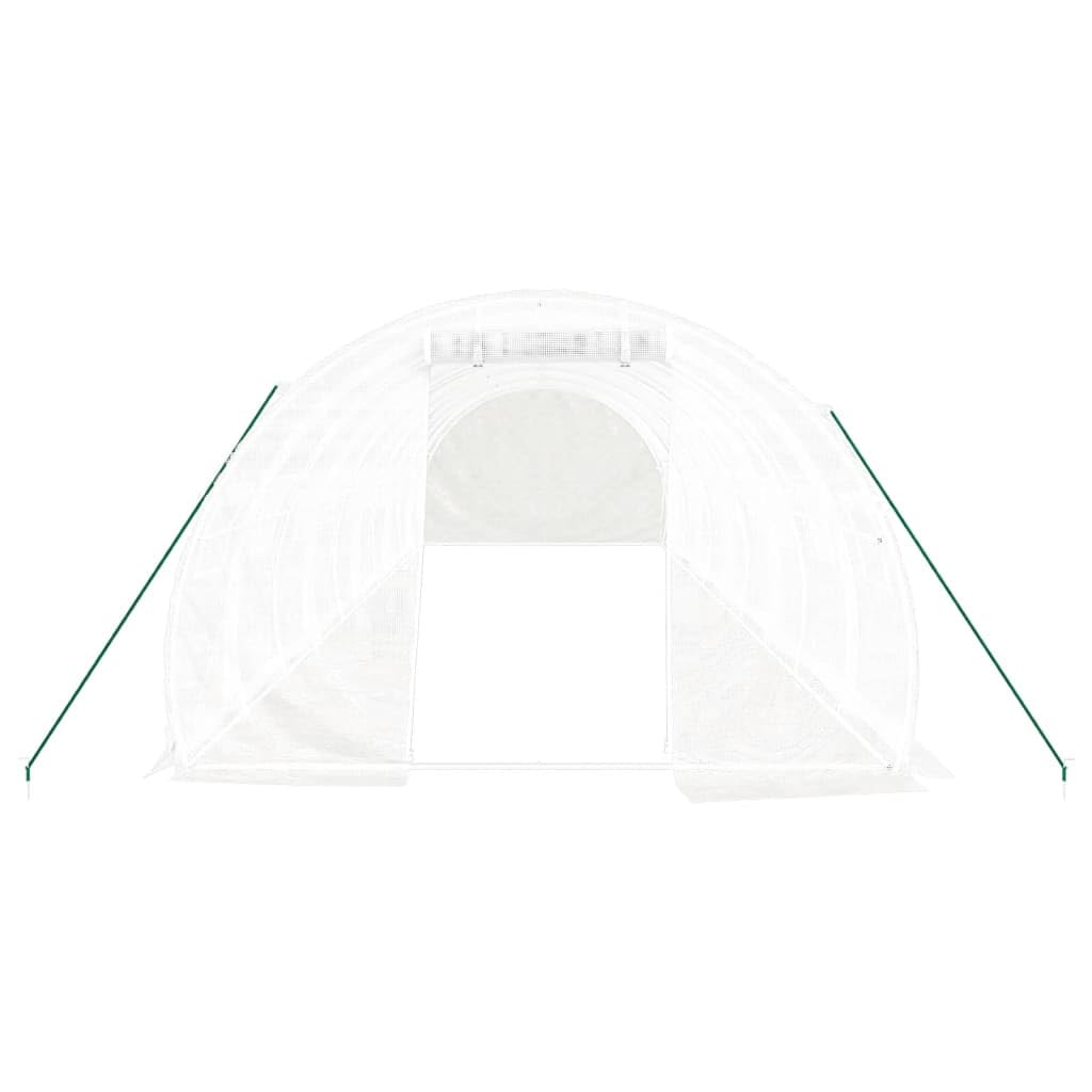 Homgoday Invernadero con Estructura de Acero Blanco 30 m² 10x3x2 m, Invernadero Caseta Jardín Terraza Plantas Semilla Cultivo Huerto Verduras Cubierta Casero