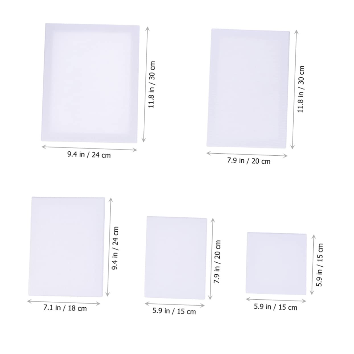 Toile Tendue Blanche en Coton Lin 6 Pièces pour Peinture