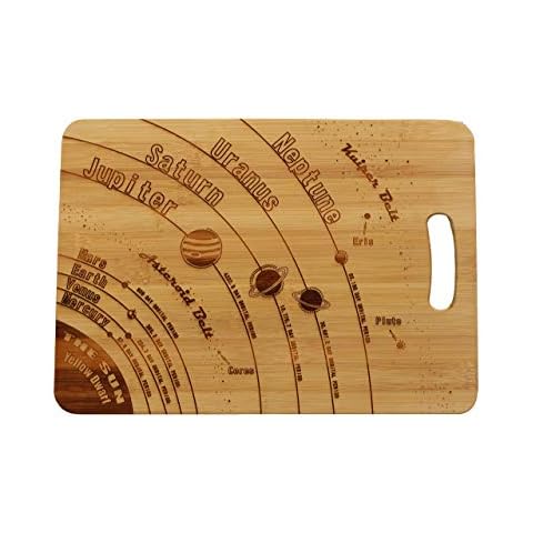 'The Solar System' (Space) Personalised & Engraved Bamboo Chopping Board (Laser Engraved) Cover