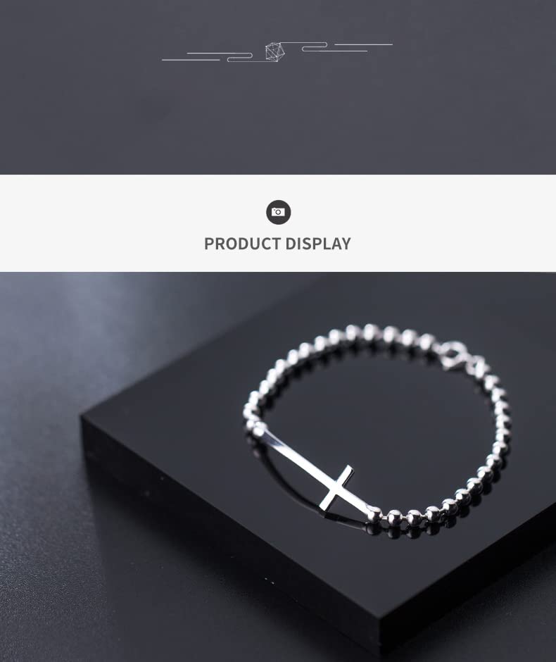 Bracciale Croce in Argento Sterling 925 e Regalo di Gioielli da Donna Bangle Fit