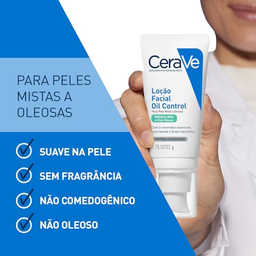CeraVe, Loção Facial Hidratante com Controle de Oleosidade, 52g