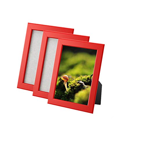 FISKBO Home Decoration Simple Photo Frames 3 Package (Red 4x6)