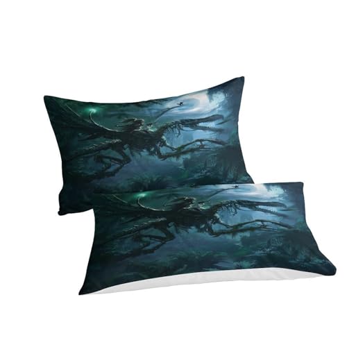 Ptérosaure parure de lit microfbre 3 pièces avec housse de couette imprimée 3D