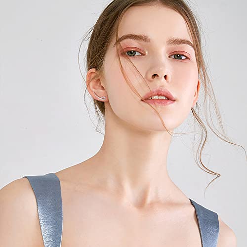 Minimalist Stud Earrings for Women - Sterling Silver Ear Climber Earrings Lightweight Simple Post Earrings Cartilage Curved Bar Earrings Fashion Earrings for Sensitive Ears Gifts for Valentine's Day2