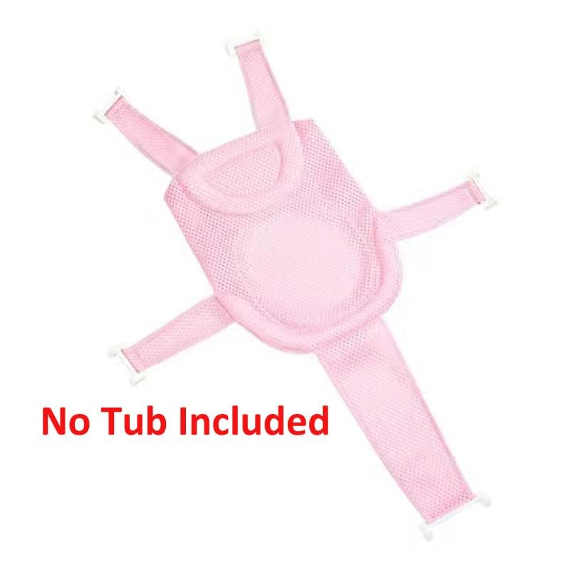 Image of Breathable Mesh Newborn Baby Bath Mat Floating Foam Baby Tub Pillow Adjustable Non-Slip Bath Seat Pad Bath Cushion for Bathtub for 0-18 Months (Style 2-Blue(mesh)) (Pink)