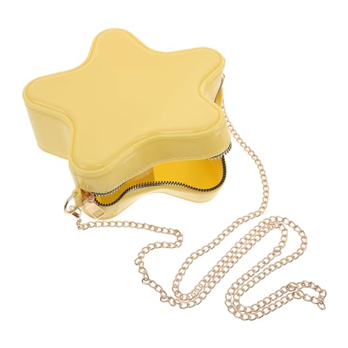 Sac jelly léger jaune à chaîne pour téléphone et design étoile
