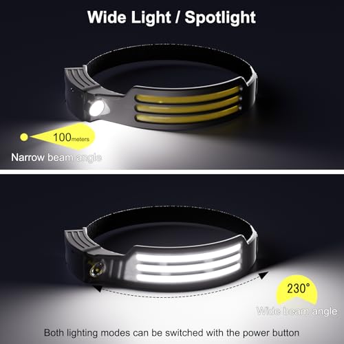 Linterna frontal LED con sensor de movimiento portátil recargable IPX4 para camping 4