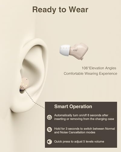 Discreet Hearing Aids with Audio Tracker (Not Amplifier), Recharg...
