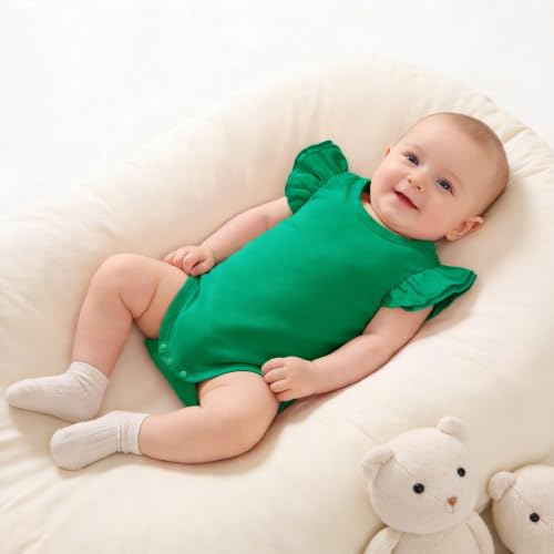 Image of LYSMuch Toddler Baby Girls T Shirt Ruffle Sleeveless Kids Cotton Tshirt Solid Color Blouse
