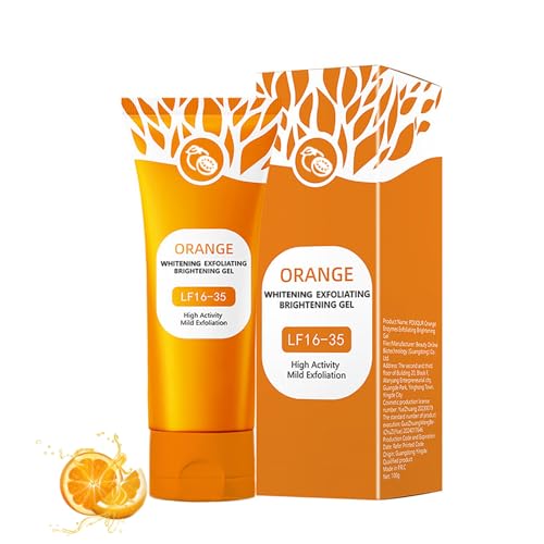 Gel esfoliante arancione naturale, 2025, nuovo scrub viso con estratto di arancia, pulizia profonda dei pori e carnagione luminosa, nutriente, esfoliante delicato per viso e corpo (1 pezzo, 50 g)