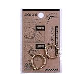 コンテック 指や爪にやさしいキーリング マットゴールド リング直径15mm 平線 特殊形状 二重リング 脱落防止 紛失防止 金具 AP-41 2個入