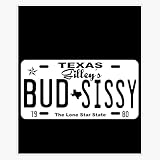 Funny Gilley's Bud N Sissy Texas Cowboy Urban License Plate Gift Bumper Sticker Vinyl Decal 5'