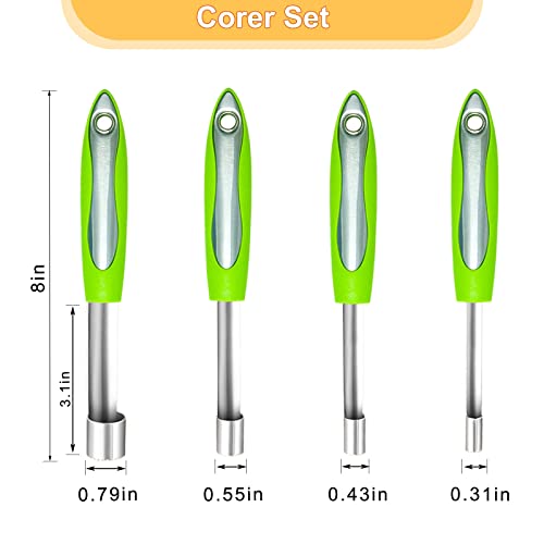 Cookdaomo 6 Pcs Stainless Steel Fruit/Vegetable Corer Tools, Multi-Function Kitchen Corer Remover Set With Zucchini Corer,Jalapeno Pepper Corer, Apple Corer, Cherry Pitter And Jujube Corer #TOP2
