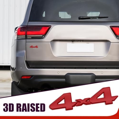 Image of Universal 4X4 Emblem Badge 3D Logo, 3D Chrome Badge Decal Sticker, Full Coverage Adhesive Replacement, Car Exterior Accessories 4x4 Emblem Sticker Compatible with Toyota 4Run Tac Tun SUV Truck Pickup