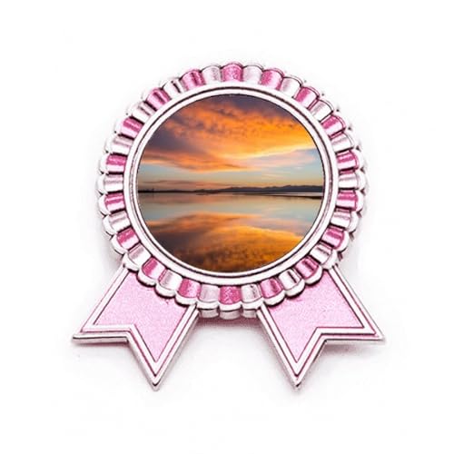Broche rose réflexion du lever du soleil nuage taille M accessoire métal veste