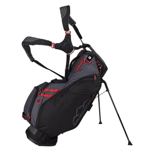 Sun Mountain 2025 4.5LS 14-Way VLO Bag - Prime Organization with Our 14 Way Golf Stand Bag - Golf Club Bag w/Full-Length Pockets and Adjustable Straps for Enhanced Carry - Black - Steel - Red
