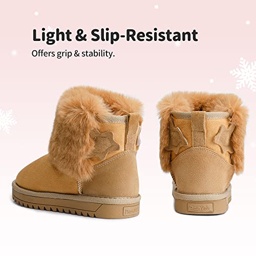 Dream Pairs Girls Faux Fur Lined Ankle Snow Boots Kids Winter Boots Sdsb227K Tan Size 10 Toddler #TOP3