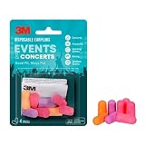 3M Disposable Earplugs Events & Concerts, 4 Pairs...