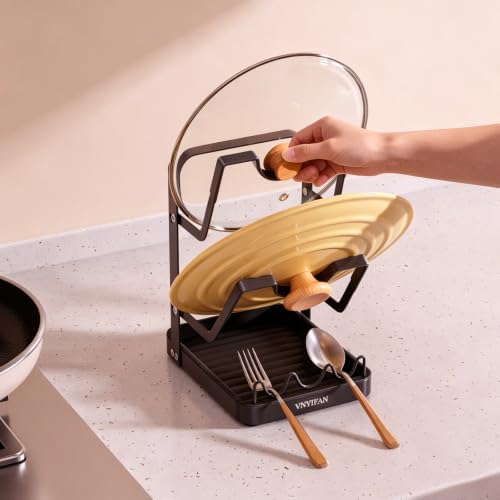 VNYIFAN 2-Tier Pot Lid Holder for Kitchen Counter & Stovetop