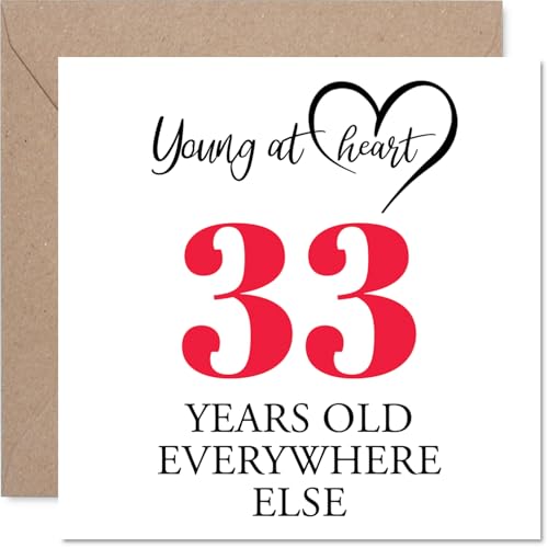 Stuff4 33΂̒aJ[h jp - Young at Heart - Happy BirthdayJ[h 33 j  f Z v Ƃ 5.7C` aO[eBOJ[h