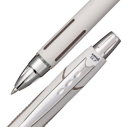 Image of Uni-Ball Jetstream RT Ballpoint Pen, Fine Point (0.7mm), Shell White Barrel, Black Ink, 6 Pens