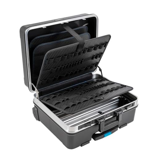 KNIPEX Werkzeugkoffer "Basic" leer 00 21 05 LE, Schwarz 7 B&W Werkzeugkoffer GO mobil mit Werkzeughalteschlaufen (Koffer aus ABS, Volumen 36l, 48 x 37,5 x 20 cm innen) 120.04/L, ohne Werkzeug