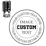Stempel Personalisiert mit Logo & Text,Personalisierter Stempel Selbst Gestalten - 5 GrößEn, 9 Tintenfarben Und 8 Schriftarten,Rund