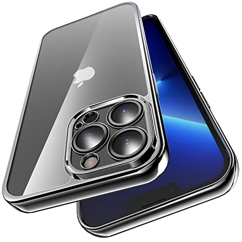 Coque de placage acrylique pour iPhone 13 Pro Max protection rigide noire en TPU