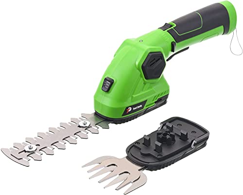Cordless Hedge Trimmer - 2 in 1 Grass Trimmer Handheld Trimmer, 7.2V Electric Grass Cutter with Rechargeable Battery, One-Hand Handheld Shrubber Trimmer Grass Clippers for Garden and Lawn