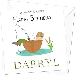 Fishing Boat Personalised Birthday Card - Special Card for Him - Fisherman Birthday Card, Dad, Grandad, Friend, Son, Brother - 21st, 30th, 40th, 50th, 60th, 70th