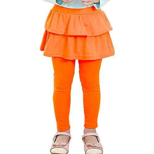 Rieket Girls Leggings With Skirt Warm Kids Leggings Tutu Pants 2-14 Years Orange 5-6 Years #TOP1