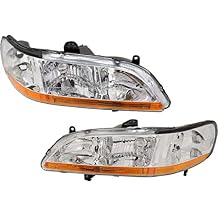 For 2001 2002 Honda Accord Pair Headlights Driver and Passenger Side Assembly Unit combination lamp HO2502117 HO2503117 Replaces 33151-S84-A02 33151-S84-A02