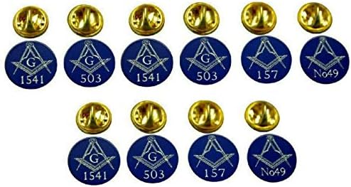 MASONIC LAPEL PIN BADGE/TIE PIN SOLID BRASS PERSONALISED GIFT WITH YOUR OWN LODGE NUMBER X 10 LAPELS