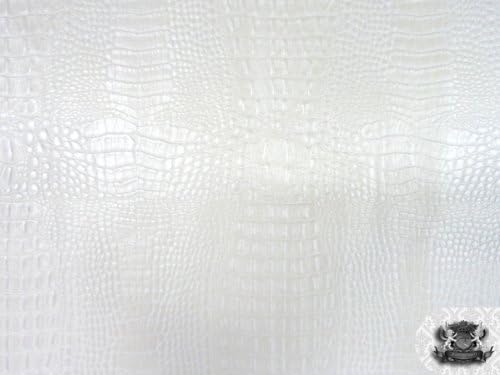 Miniatura 5 de The Yard - Tela de piel sintética blanca perla de cocodrilo de vinilo