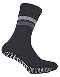 dunkle, dezente Farben: anthrazit, schwarze oder dunkelblaue Socken warme Frotteesocke mit weißen ABS Noppen