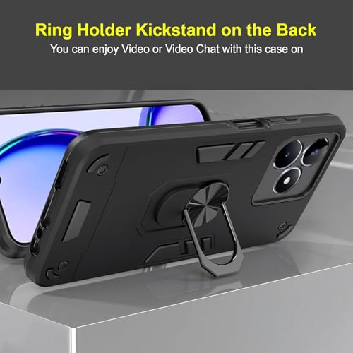 Image of NDCOM for Realme C53 Cover | Realme Narzo N53 Back Cover | Premium Realme C53 Back Cover | Slim Fit, Shockproof Protection | Ring Holder Case
