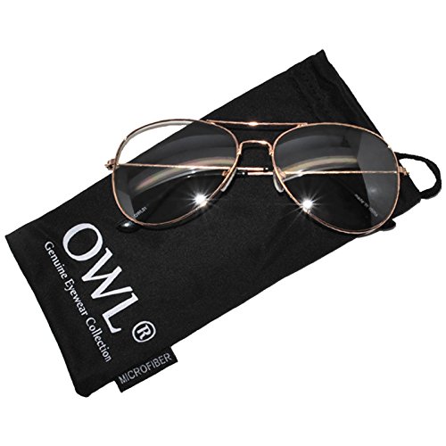Image of OWL Classic Aviator Style Sunglasses Metal Frame Colored Lens UV 400 Unisex