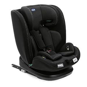 Chicco Kindersitz Mokita I-Size, mit Isofix-System, für Kinder zwischen 76 und 150 cm Körpergröße, verwendbar ab 15 Monaten, inklusive Einsatz, Schwarz