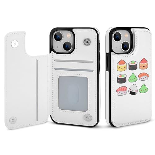 適用 iPhone14ProMax用ケース 手帳型 寿司 かわいい スマホケース カード収納 スタンド機能 アイフォン14ProMaxケース 耐衝撃 PUレザー カバー 財布型 Case