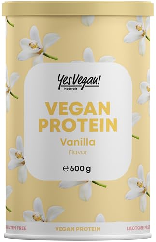 Veganes Proteinpulver VANILLE inkl. gratis Shaker mit B2 und Zink - Alternative zu Whey Protein Pulver - Flavor: VANILLE - Eiweißpulver vegan (1 Dose (1x 600 g), Vanille)