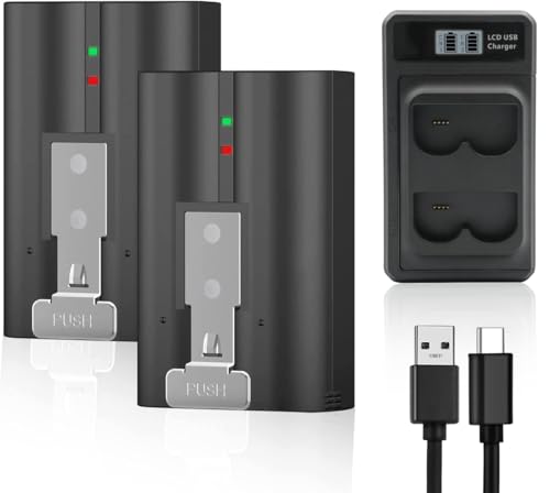 2-Pack 7200mAh Replacement Battery with LED Display Charger Station for Ring-Doorbell Camera 2/3/4, Spotlight and Stick Up Cam, Rechargeable Upgraded Batteries 3.65V Camera Indoor