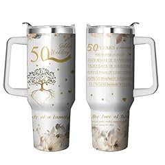 White 50th Wedding Anniversary Tumbler