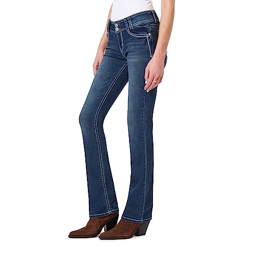 WallFlower Women's InstaStretch Luscious Curvy Bootcut Jeans, Chrystie, 7