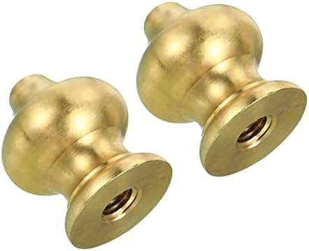 PATIKIL 1/4-27 Lamp Finial Ball Cap Knob, 2 Pack Lamp Shade Harp Top Screw Decoration for Table Lamps, Solid Brass