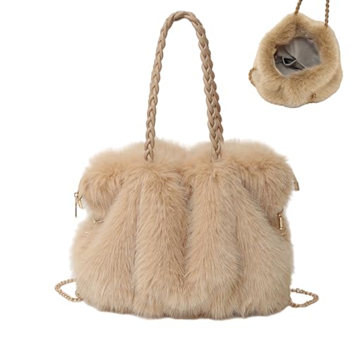 Sac bandoulière moelleux en fausse fourrure premium