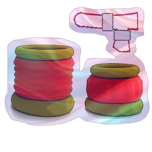 2pcs Tubular Practice Props for Men, Interesting Multifunctional Practice Rings Props for Endurance Training -USGE27Z (Green Red-#1+#2, B:Universal)