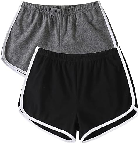 Anna & Eric 2 Pack Yoga Short Pants Summer Running Athletic Shorts Women Dance Gym Workout Elastic Waist Shorts…