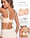 COOL CUTE Jelly Bras for Women No Underwire Sexy V-Neck Mesh Comfy Wireless Bralettes Seamless Everyday Tshirt Bra Beige